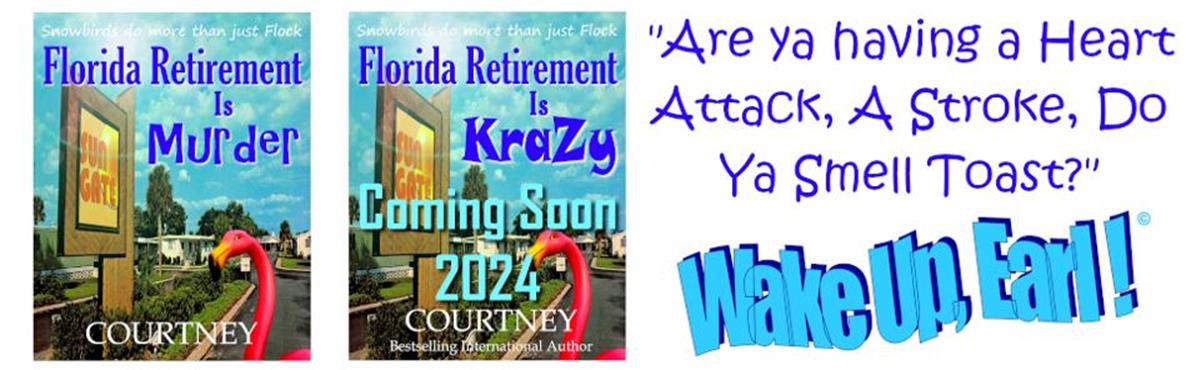 FLORIDA RETIREMENT IS KRAZY

FLORIDA RETIREMENT IS KRAZY
Snowbirds do more than just Flock

Scheduled for New Release in the Series of the Award Winning Snowbird Cozy Mystery 'Florida Retirement Is Murder' is ready to Pre-Order for New Year's Eve, December 31st, 2024 on Amazon and All Retail Platforms, Including Audiobooks on Audible. Pre-Order Your Copy Today !!

The Hysterical Characters in the Fictional Sun Gate Florida Gated Retirement Community are up to it again as Stewart and his Hilarious Antics take you through the secrets of this Laugh Out-Loud Cozy Murder Mystery Series set in Central Florida.  The unanswered questions from before will be solved as the group of KraZy Residents create more Amateur Sleuth Adventure puzzles for readers to discover again. PREORDER Your Copy Today !!